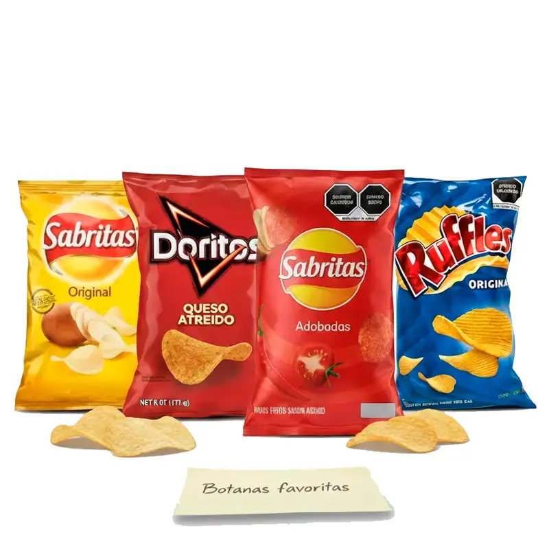Sabritas: Papas amarillas, doritos, ruffles o adobadas (45gr)